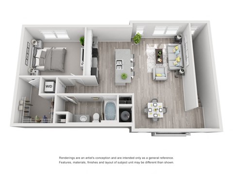 1Bed 1Bath-F at Capital Creek at Heritage Apartments, North Carolina